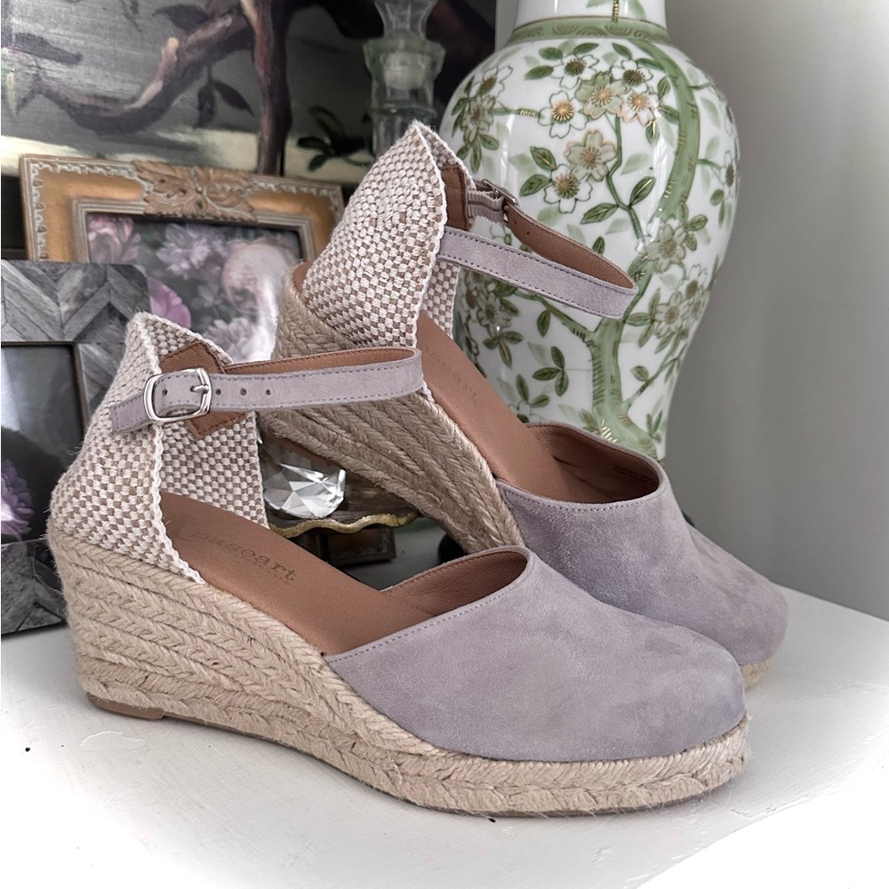 Paseart Chic Lavender Espadrille Wedge Mary Jane Sandals